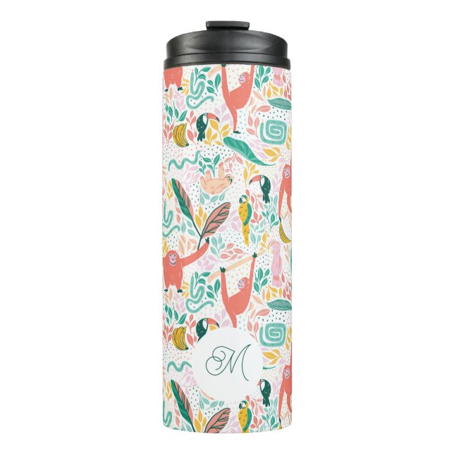 Monogram Colourful Happy Jungle Animals Thermal Tumbler (Front)