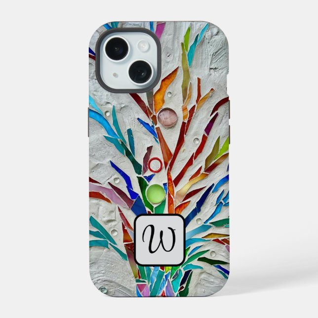 Monogram Colourful  iPhone 15 Case (Back)
