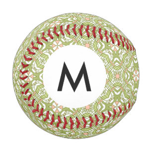 Monogram Colourful retro pattern background 2 Baseball