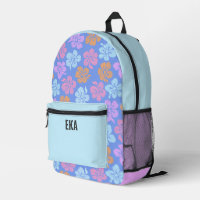 Monogram Colourful Tropical Floral Girls School