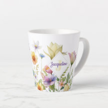 Monogram Colourful Wild Flower Illustrated