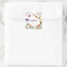 Monogram Colourful Wild Flower Illustrated