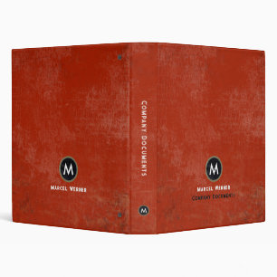 Monogram Company Documents Aged Red Binder