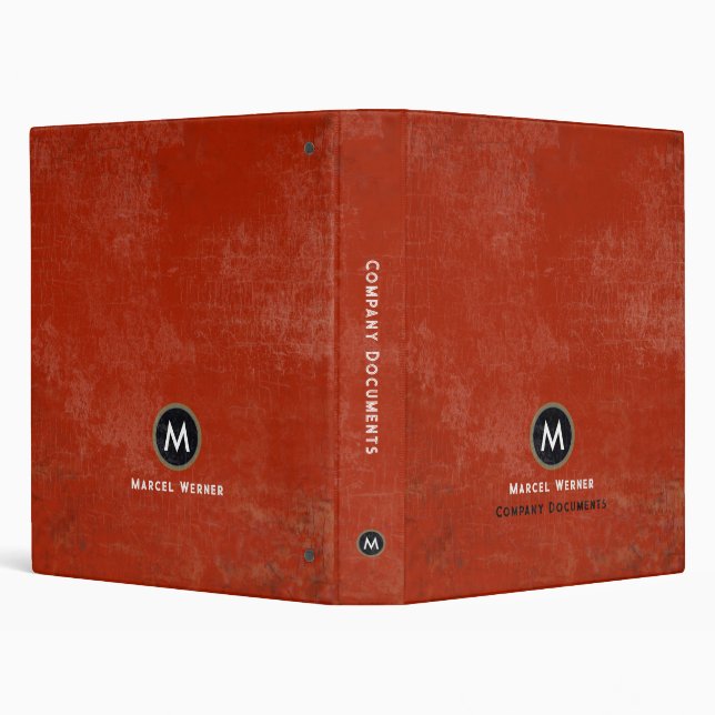 Monogram Company Documents Aged Red Binder (Background)