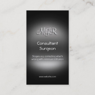 Monogram, Consultant Surgeon, metal-look Business Card