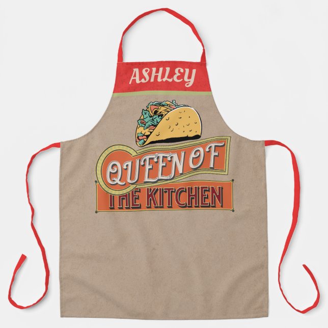 Monogram Cool vintage design American Taco Apron (Front)