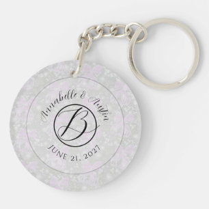 Monogram Coquette Pink sheer bows- Brides  Keychain