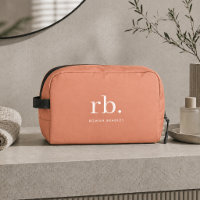 Monogram Coral Peach Elegant Feminine Minimalist