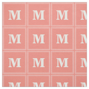 Monogram coral stripes fabric