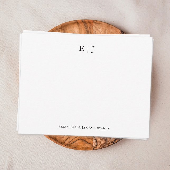 Monogram Couple Initials Personalized Card (Simple couple monogram note card with mock up
)