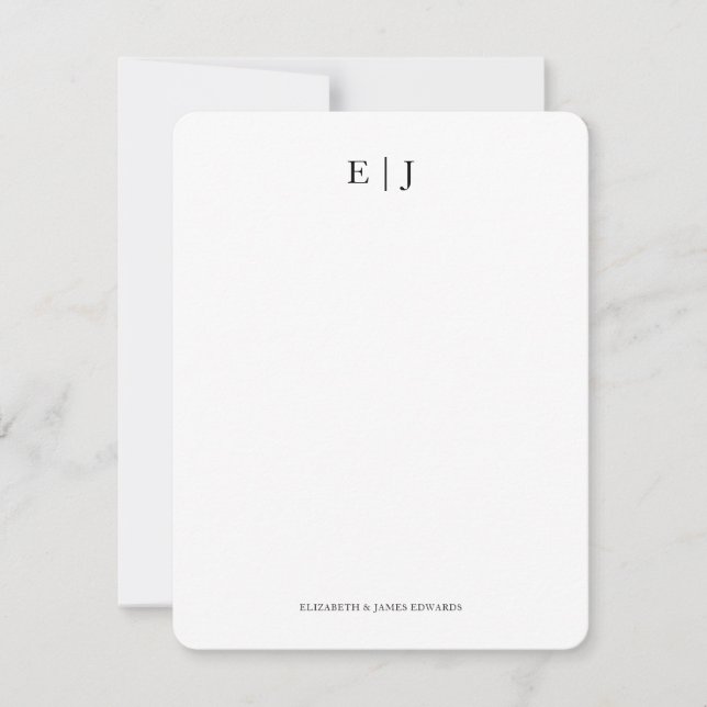 Monogram Couple Initials Personalized Vertical Card (Front)