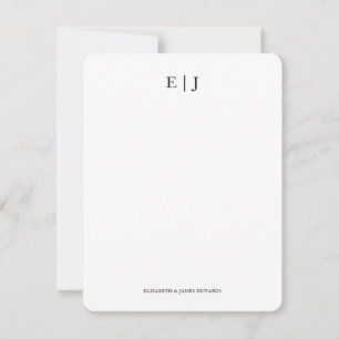 Monogram Couple Initials Personalized Vertical Card