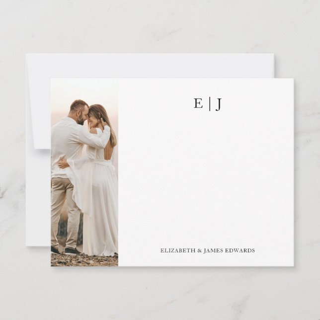 Monogram Couple Initials with Photo Personalized Card (Front)