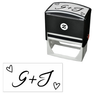 Monogram Couples Minimalist Wedding Self-inking Stamp