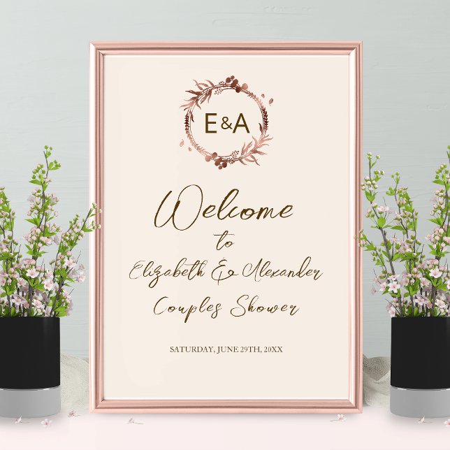 Monogram Couples Shower Welcome Sign Board (Creator Uploaded)