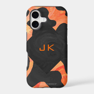 Monogram Cow Black and Orange Print