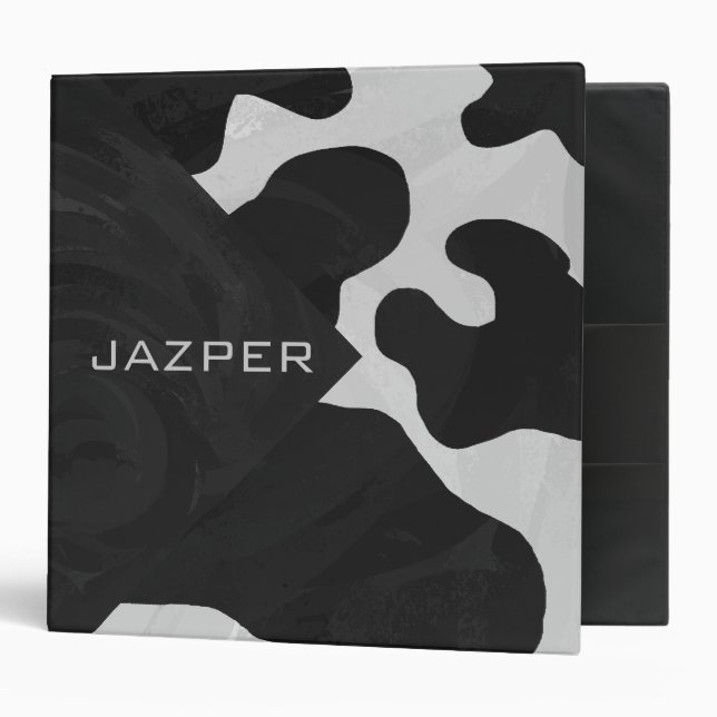 Monogram Cow Black and White Binder (Front/Inside)