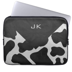 Monogram Cow Black and White Laptop Sleeve