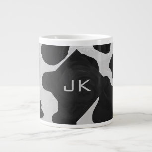 Monogram Cow Black and White Large Coffee Mug