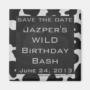 Monogram Cow Black and White Magnet