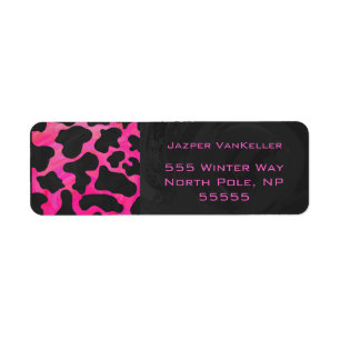 Monogram Cow Hot Pink and Black Print