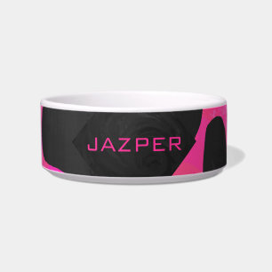 Monogram Cow Hot Pink and Black Print Bowl