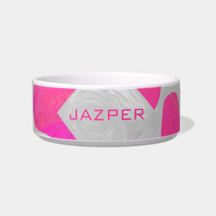 Monogram Cow Hot Pink and White Print Bowl