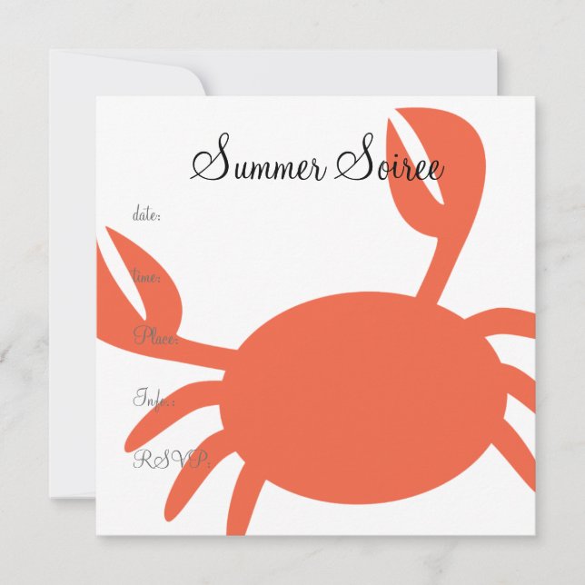 Monogram Crab Invitation (Front)