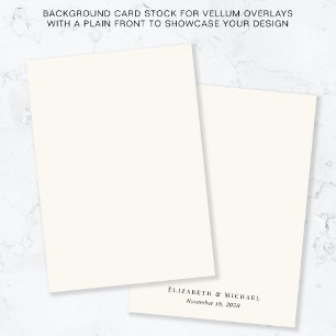 Monogram Cream Background For Vellum Overlay Invitation