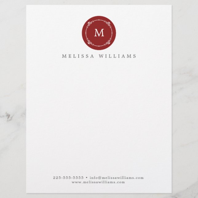 Monogram Creative Professional Modern Letterhead (Front)