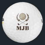 Monogram Crest Golf Balls<br><div class="desc">A distinguished elegant design with laurel wreath crest,  golf clubs crossing and a golf ball in centre.  Personalize these golf balls with monogram initials. These make great gifts for an avid golfer.</div>