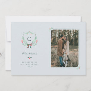 Monogram Crest Holiday Photo Card