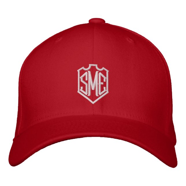 Monogram Crest Initials Custom Personalized Embroidered Hat (Front)