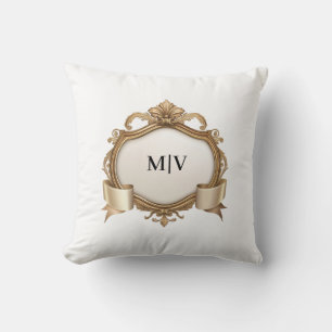 Monogram Crest Personalized Throw Pillow