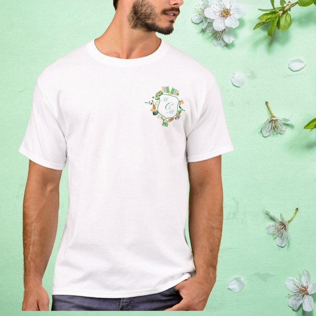 Monogram Crest St. Patrick's day T-shirt Lucky (Monogram Crest St. Patrick's day Lucky T-Shirt)
