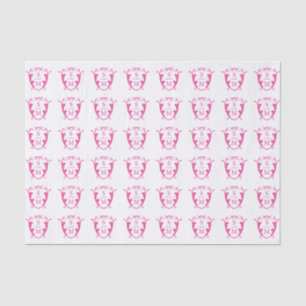 Monogram Crest Tissue Paper Magenta