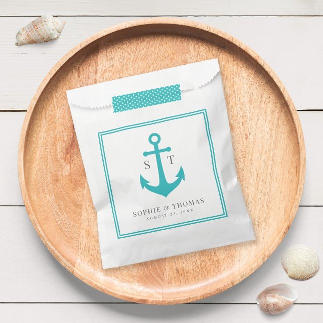 Monogram Custom Border and Anchor Colour Nautical Favour Bag (Creator Uploaded)