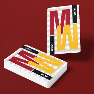 Monogram Custom Colour Big Initial Modern Playing Cards
