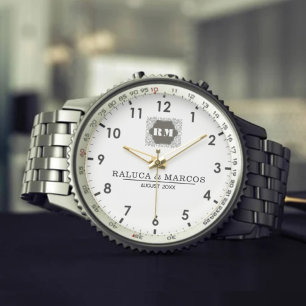  Monogram  Custom Couple Names – Elegant gift Watch