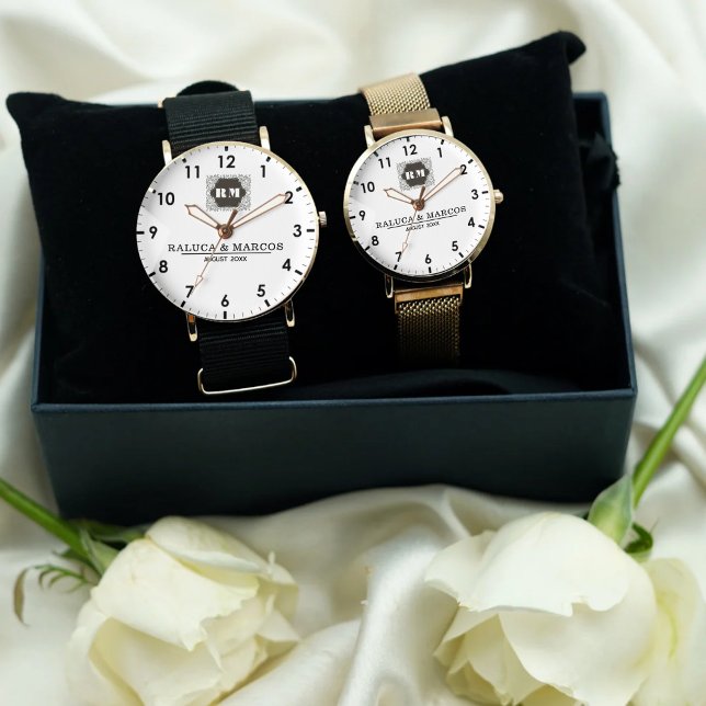  Monogram  Custom Couple Names – Elegant gift Watch (Creator Uploaded)