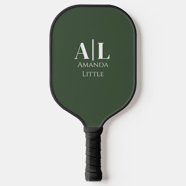 Monogram Custom Initials Pickleball Paddle - Green (Front)