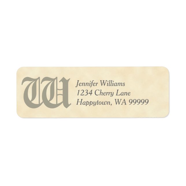 Monogram Custom Light Parchment Return Address (Front)