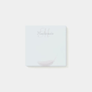 Monogram Custom Name Angel Feather Light Blue Grey Post-it Notes