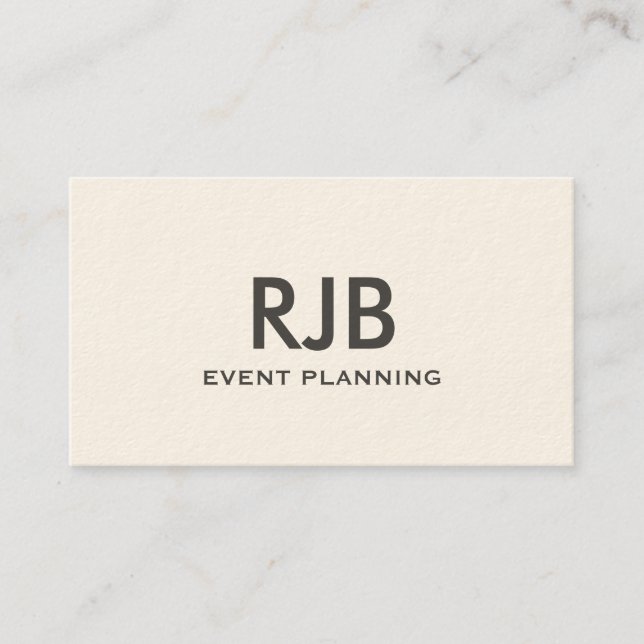 Monogram Custom Name Black Signature Cream Cool Business Card (Front)