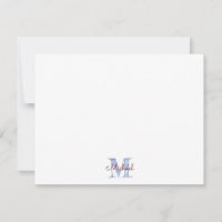 Monogram Custom Name Boy Note Card