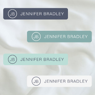 Monogram Custom Name Clothing Tags Blue Green