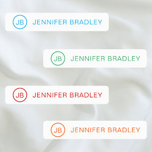 Monogram Custom Name Clothing Tags Blue Red Green