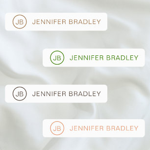 Monogram Custom Name Clothing Tags Brown Green