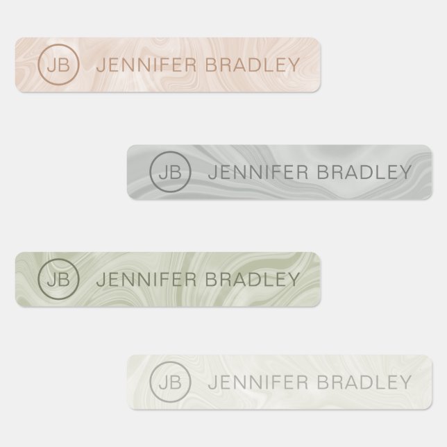 Monogram Custom Name Clothing Tags Marble (Group)