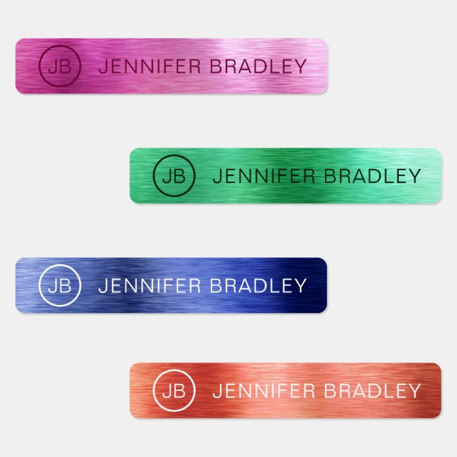 Monogram Custom Name Clothing Tags Metallic (Group)
